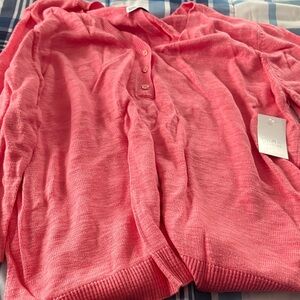 Croft & Barrow Coral V-Neck Sweater